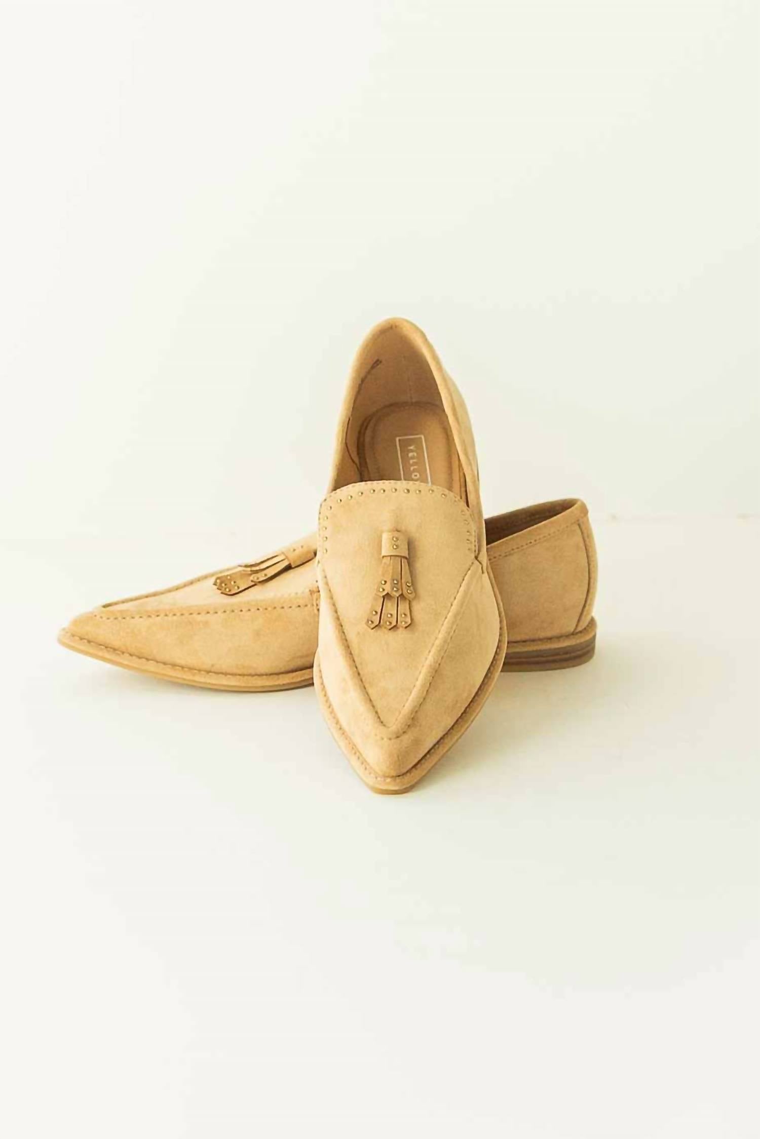 YELLOWBOX Women's Refine Pointed Toe Loafer in nude - women's flats