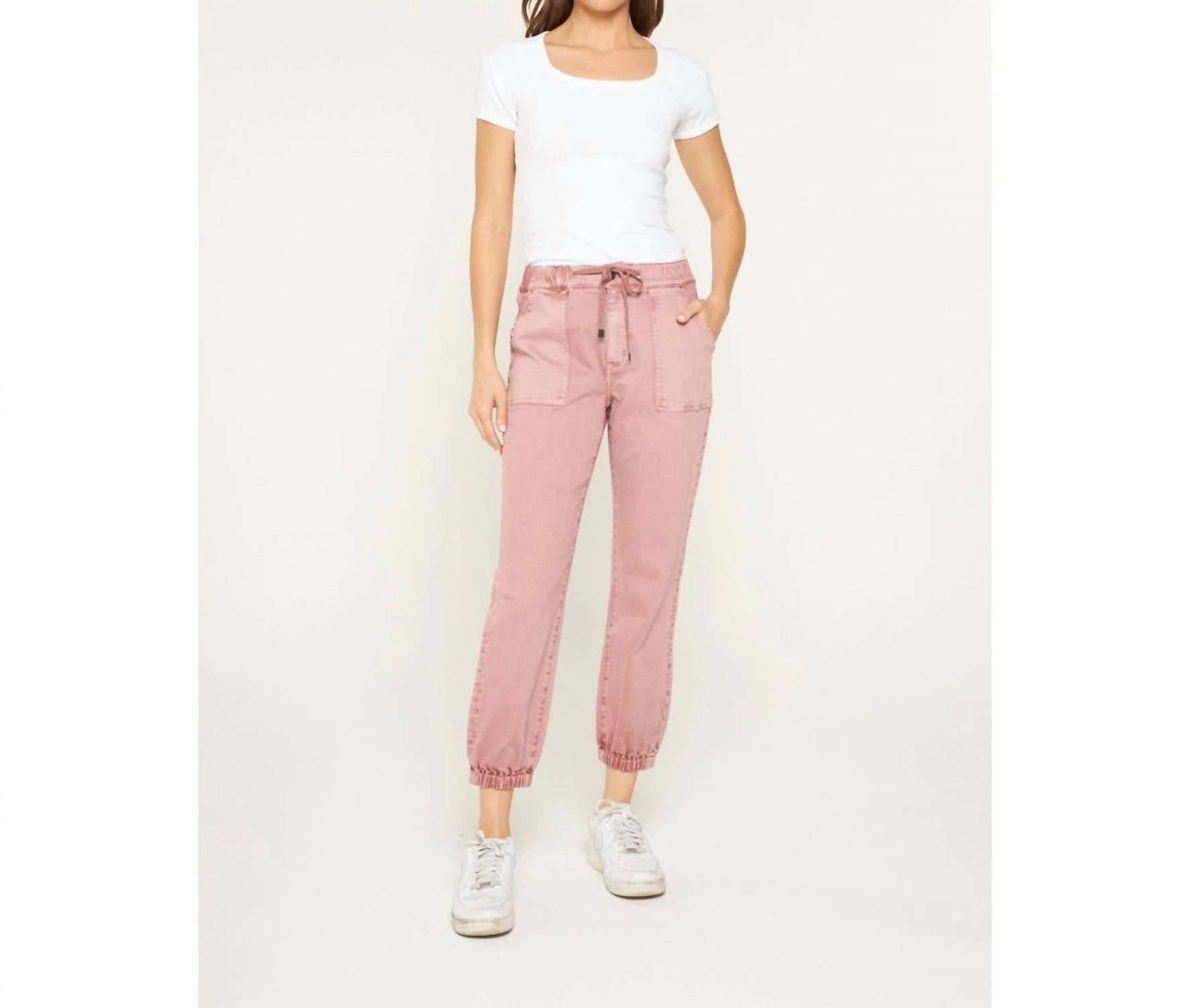 Mica Denim - High Rise Cropped Jogger Pants