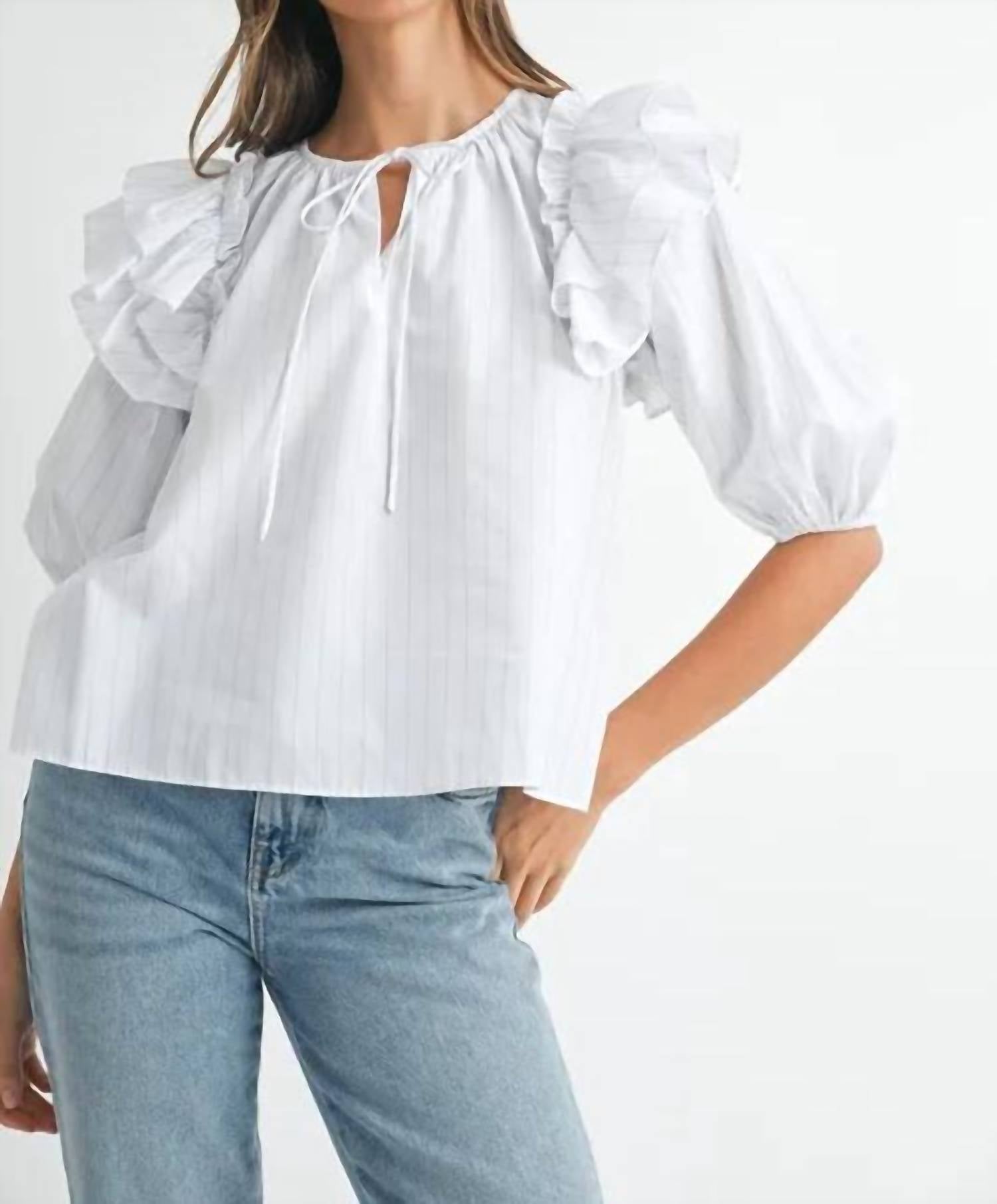 Mable - Amelia Stripe Ruffle Blouse