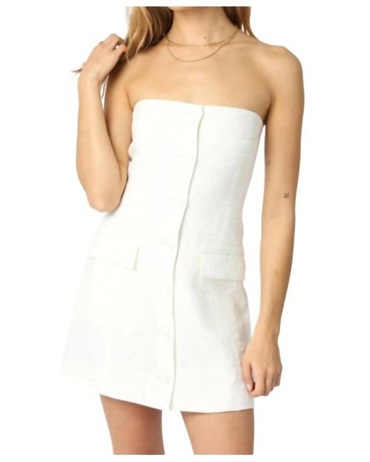 Olivaceous - Strapless Mini Dress