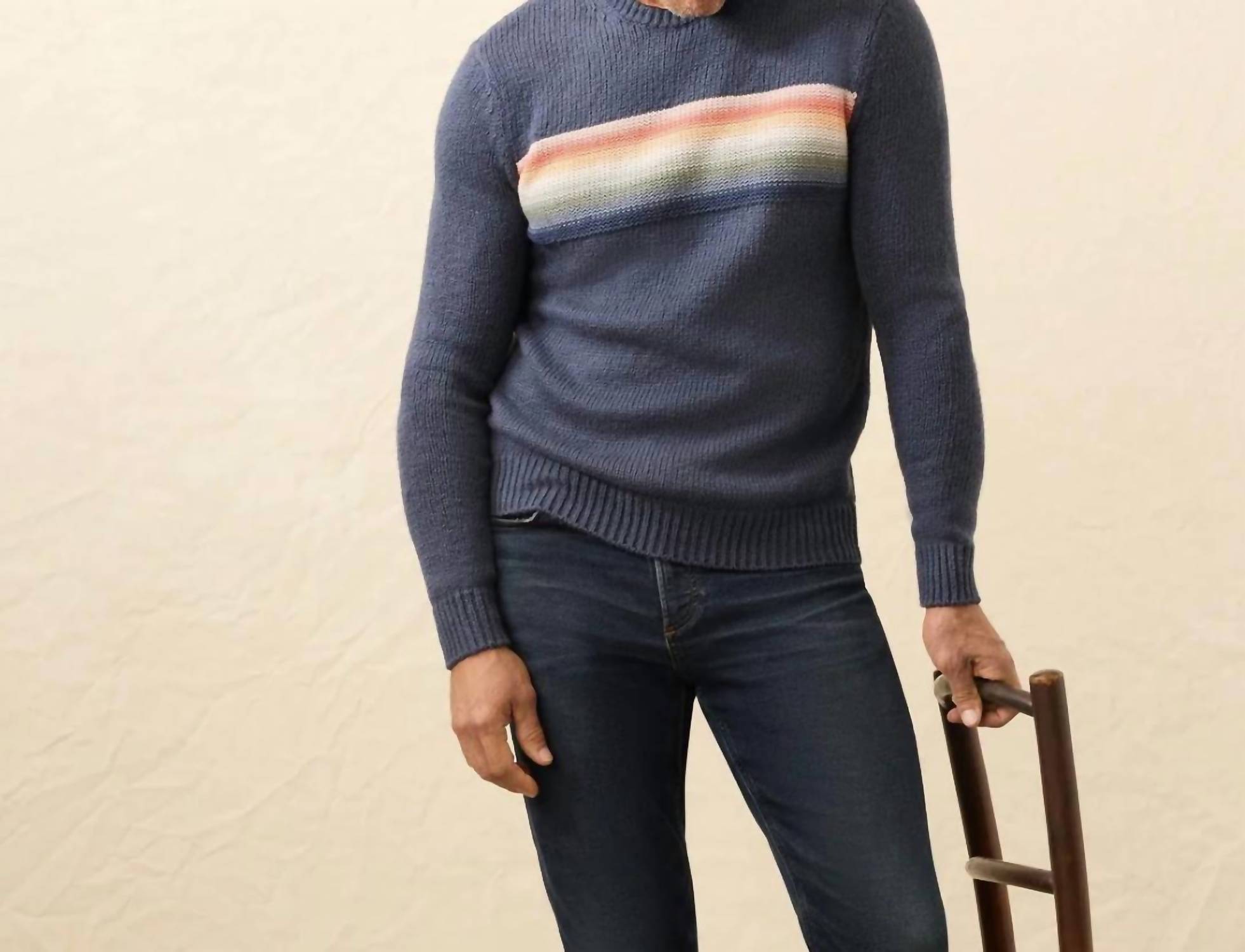 Faherty Heirloom Crew Sweater in navy torch - men's sweater - view 4