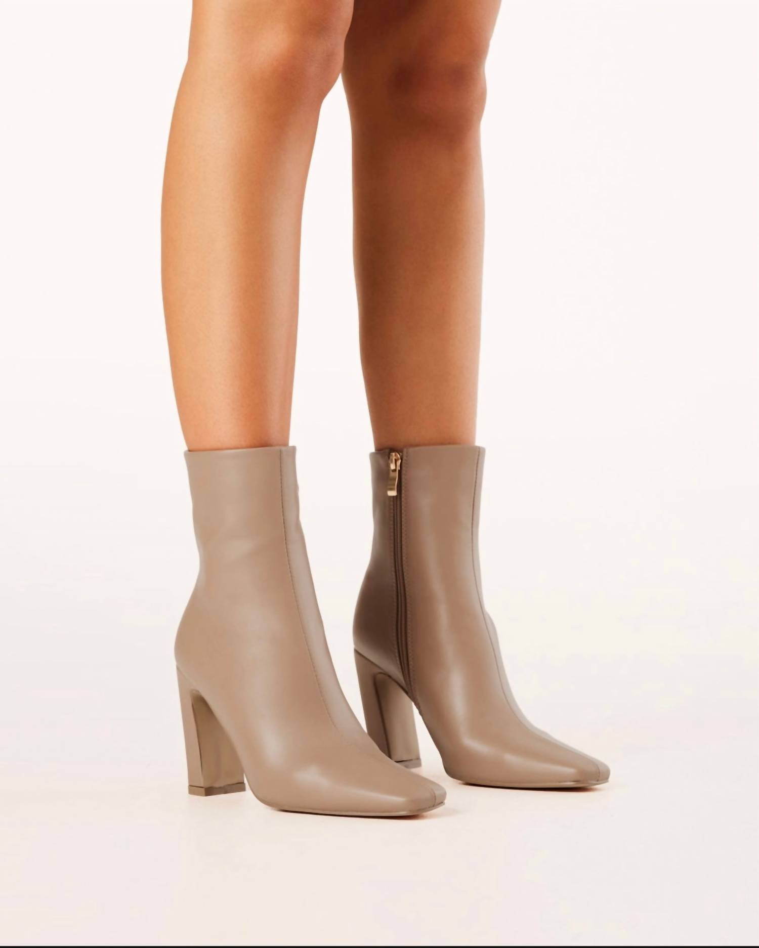 BiLLiNi Women's Iva Block Heel Bootie in almond - women's shoe - view 4