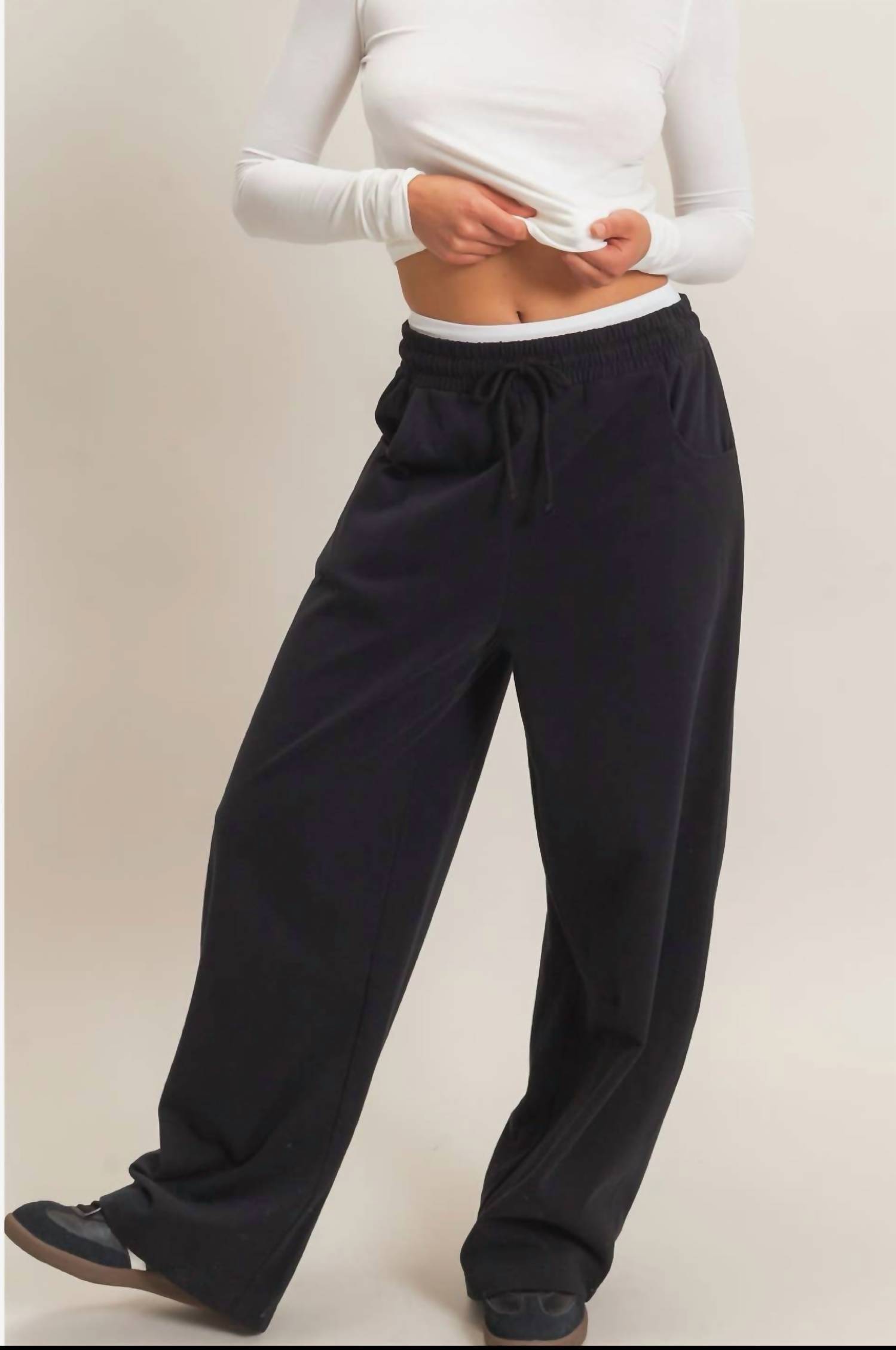 Hyfve - Trendy Cotton Wide Leg Pants