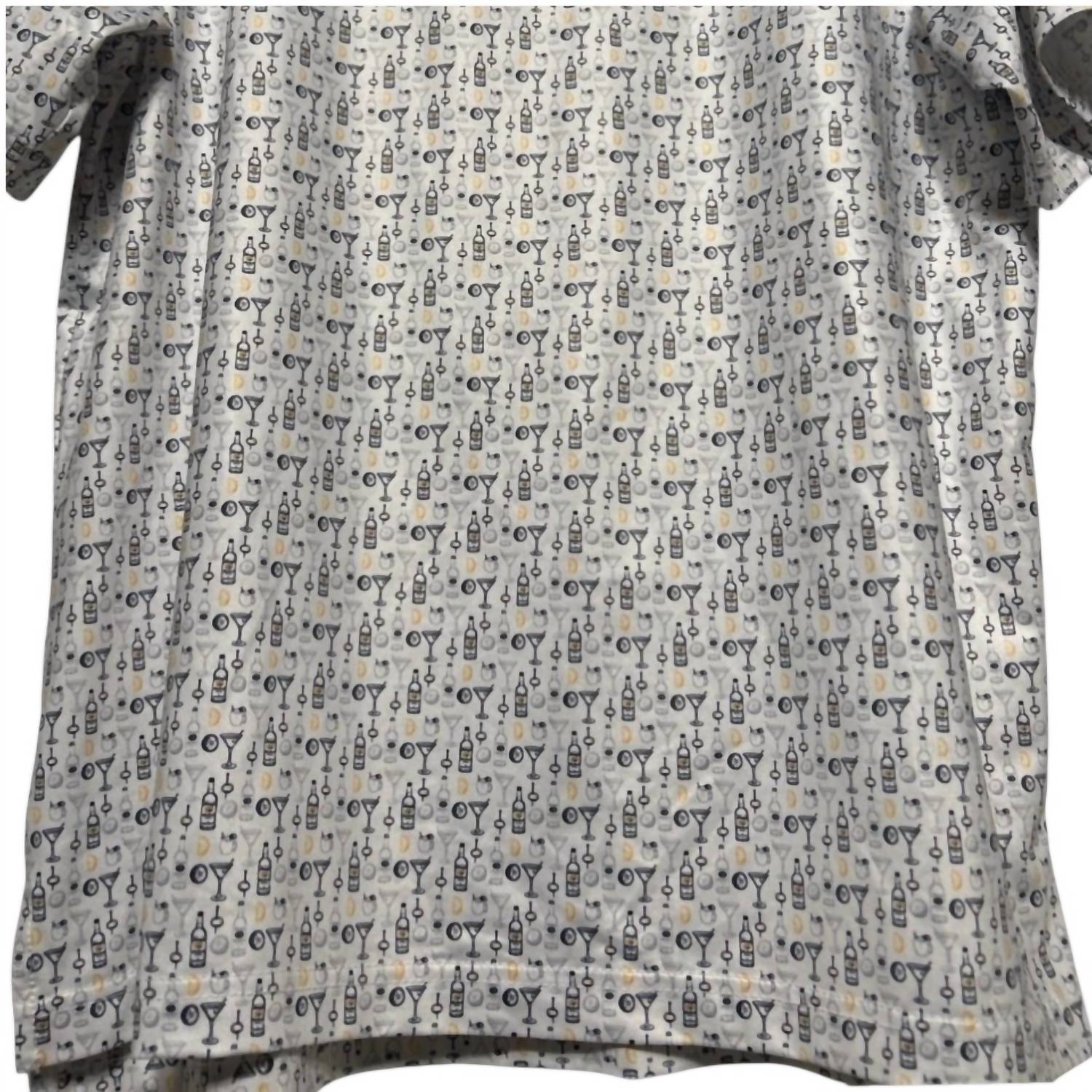 F/X Fusion Men's Cocktail Time Print Polo in multicolor - men's shirt - detail view