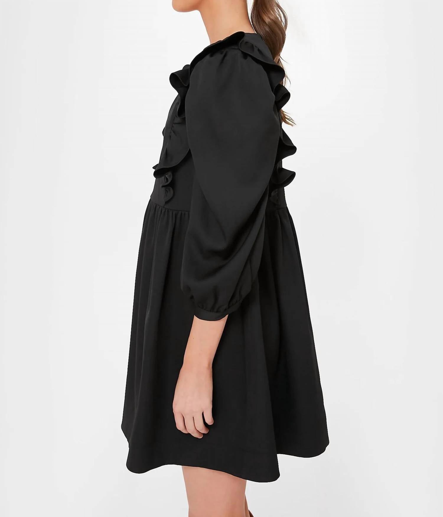 Pomander Place - Ruffle Balloon Sleeve Mini Dress
