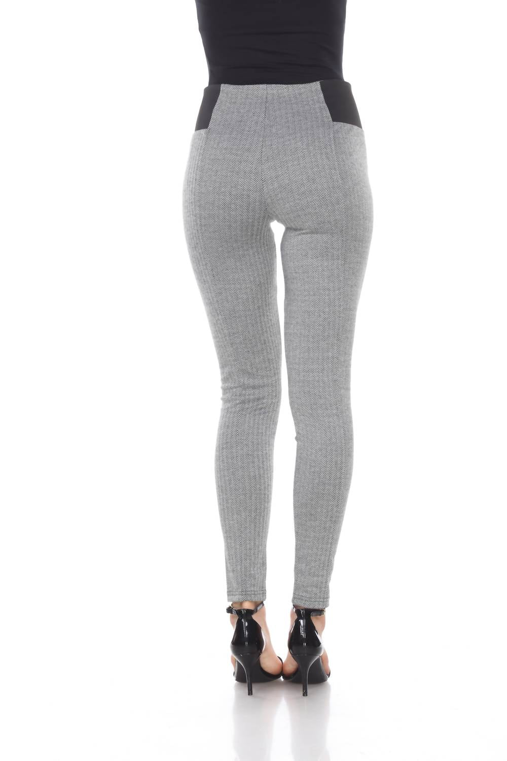 White Mark - Women's Jacquard Slim Pants