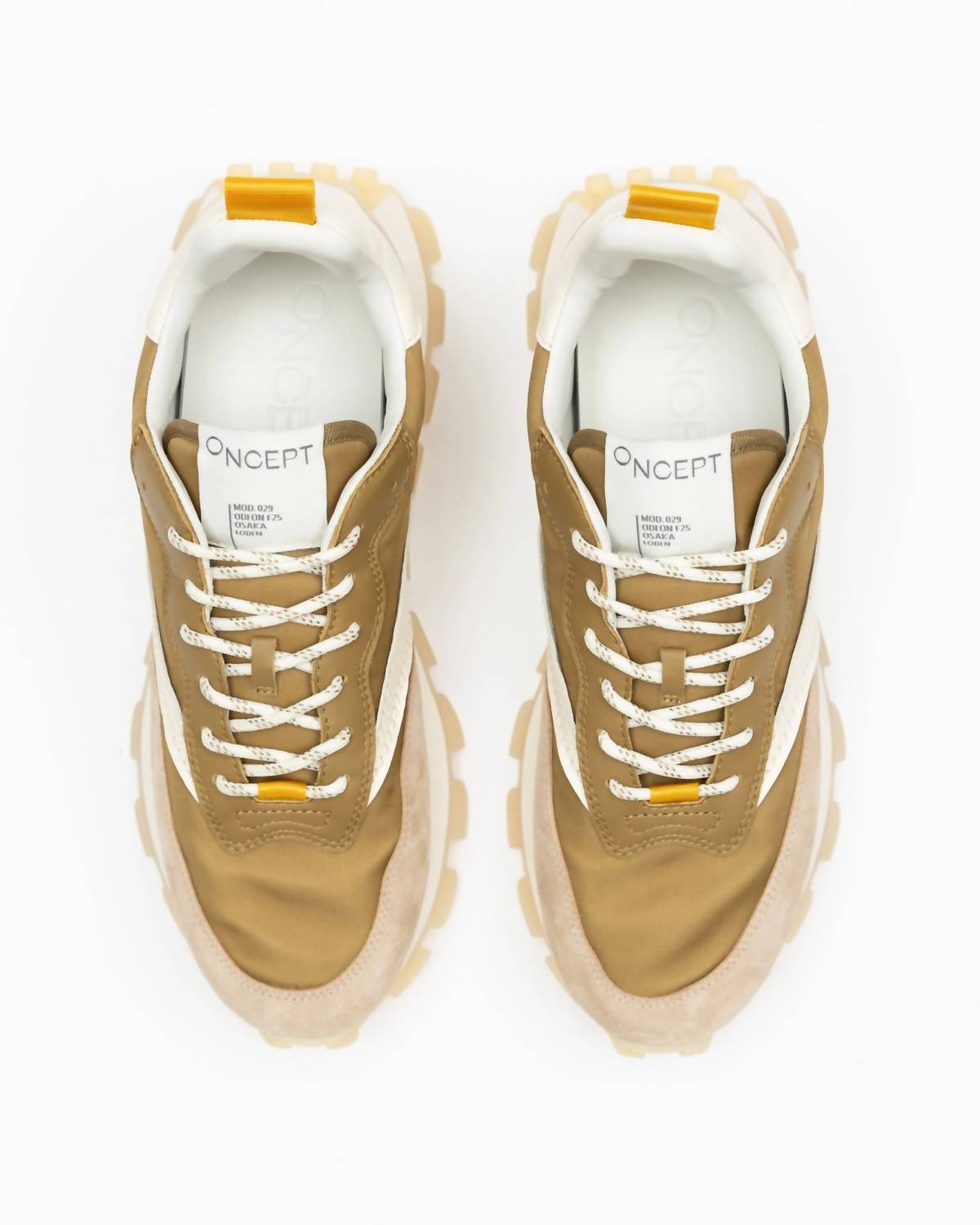 Oncept Women's Osaka Rouind Toe Sneakers in tan - women's sneaker - detail view