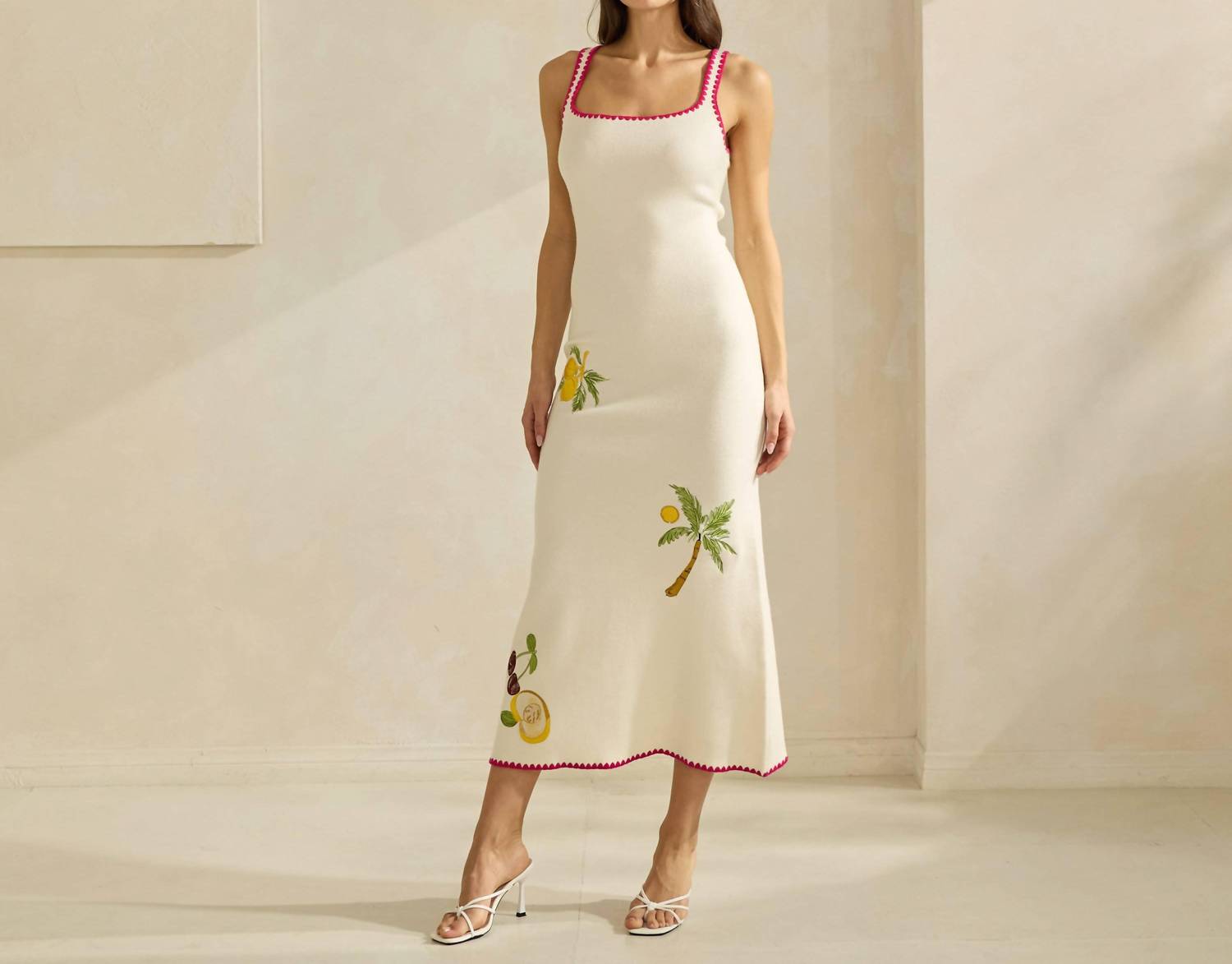 Able - Lemon Embroidered Sweater Dress