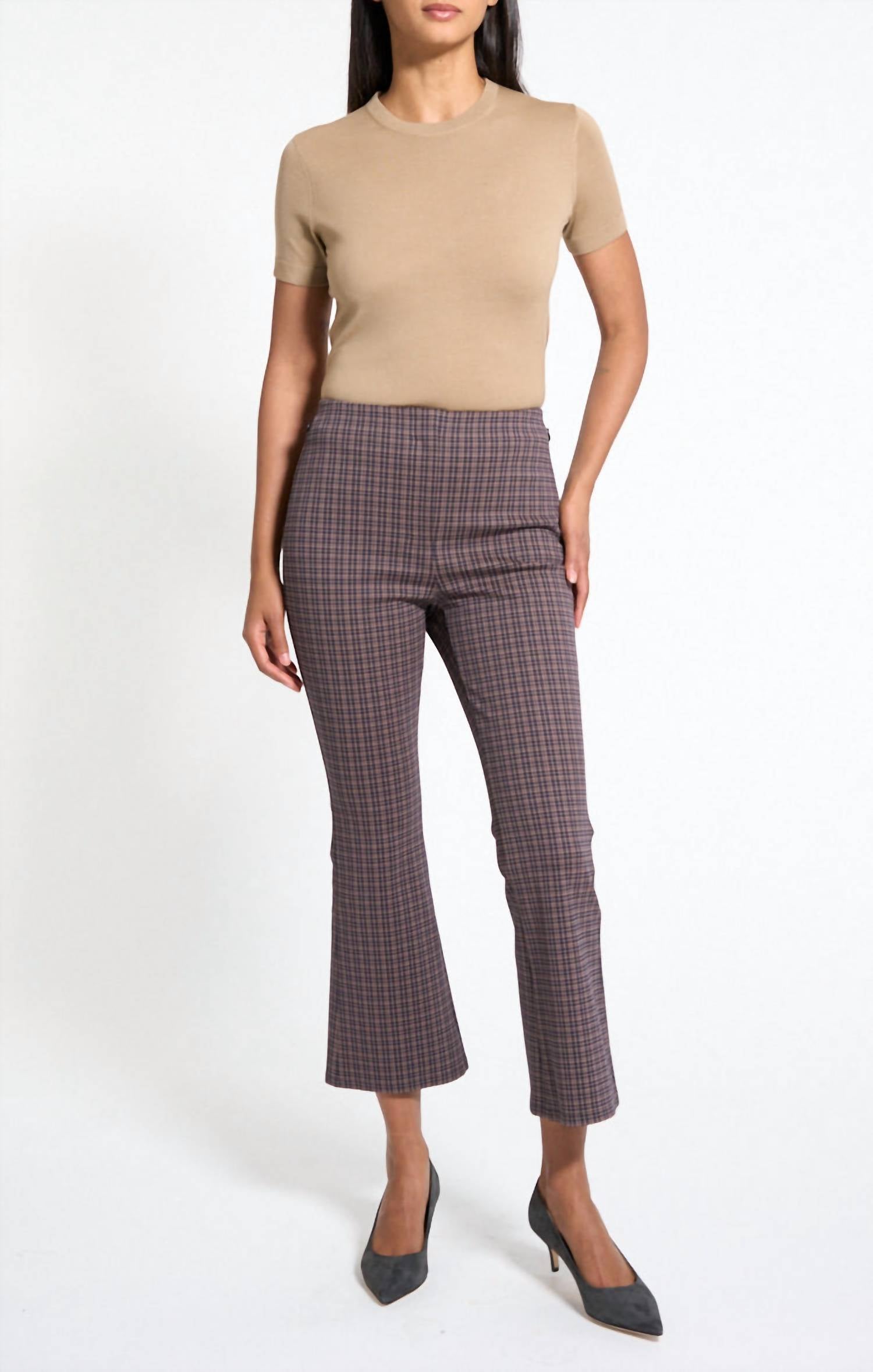 Theory Kick Knit Pants in palomino multi - women's pants - alternate view
