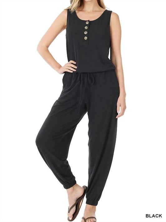 Zenana - Sleeveless Jogger Jumpsuit