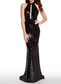 ALYCE PARIS Oracle Cutout Halter Gown in black - women's dress