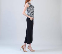 CLARA SUNWOO One Shoulder Top in black white - women's tank top - alternate view