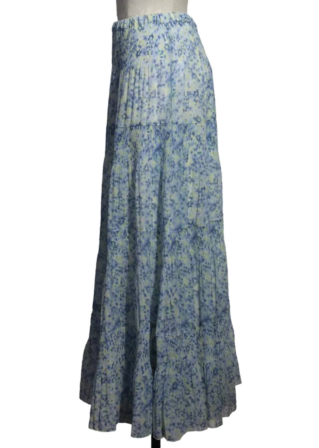 Alison Sheri - Women's Tiered Maxi Pastel Print Skirt
