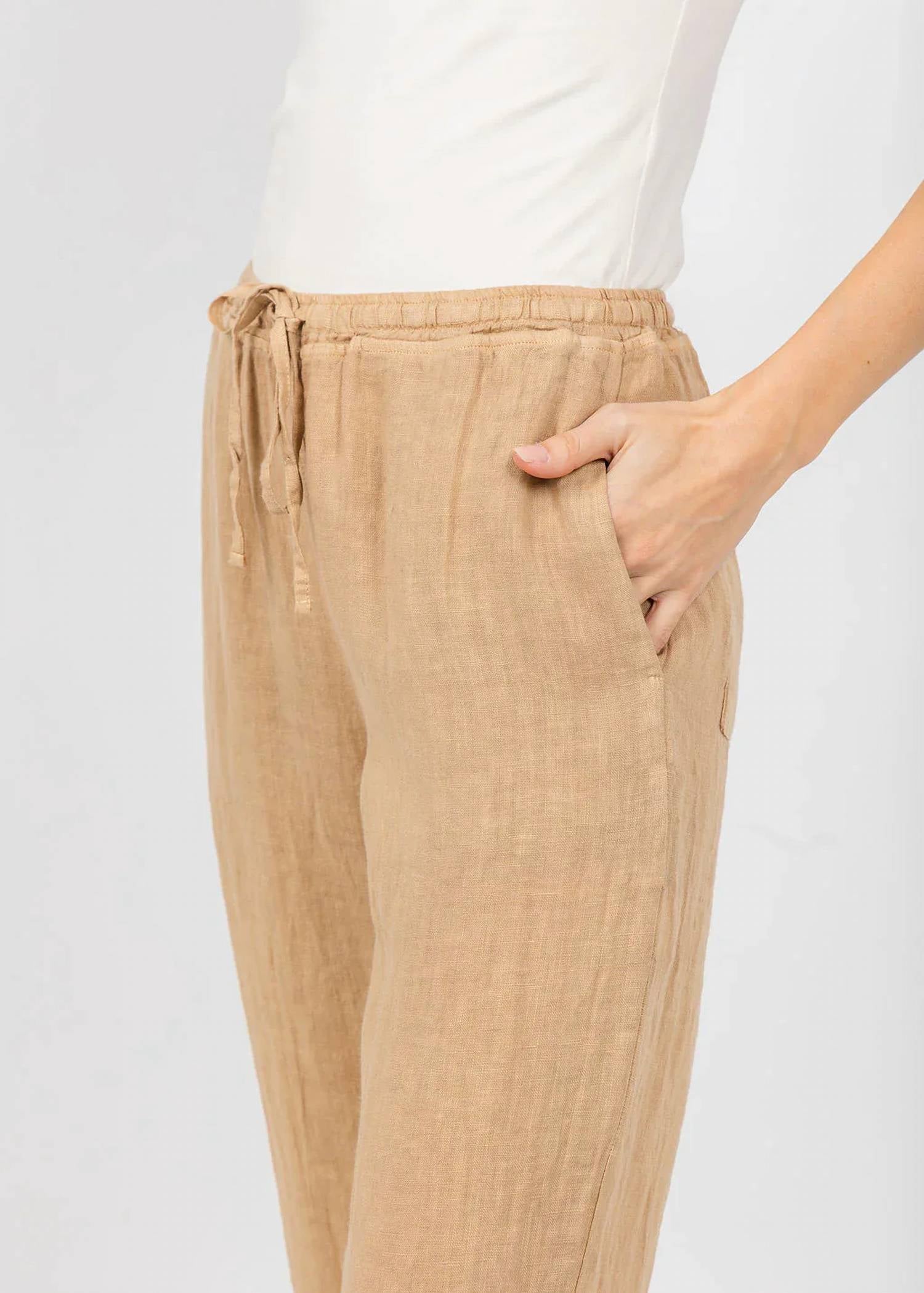 Elliott Lauren - At Ease Linen Crop Pant