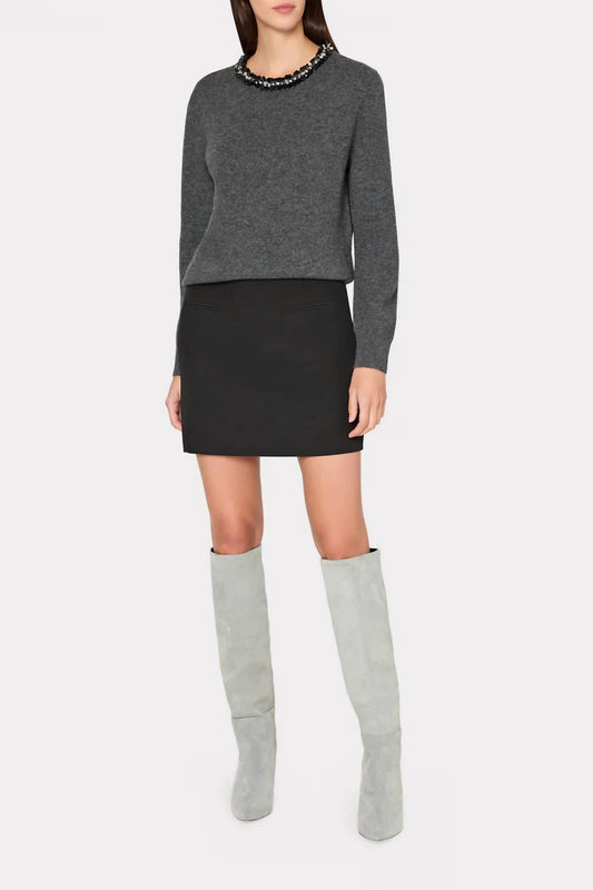 Milly - Embellished Crewneck Sweater