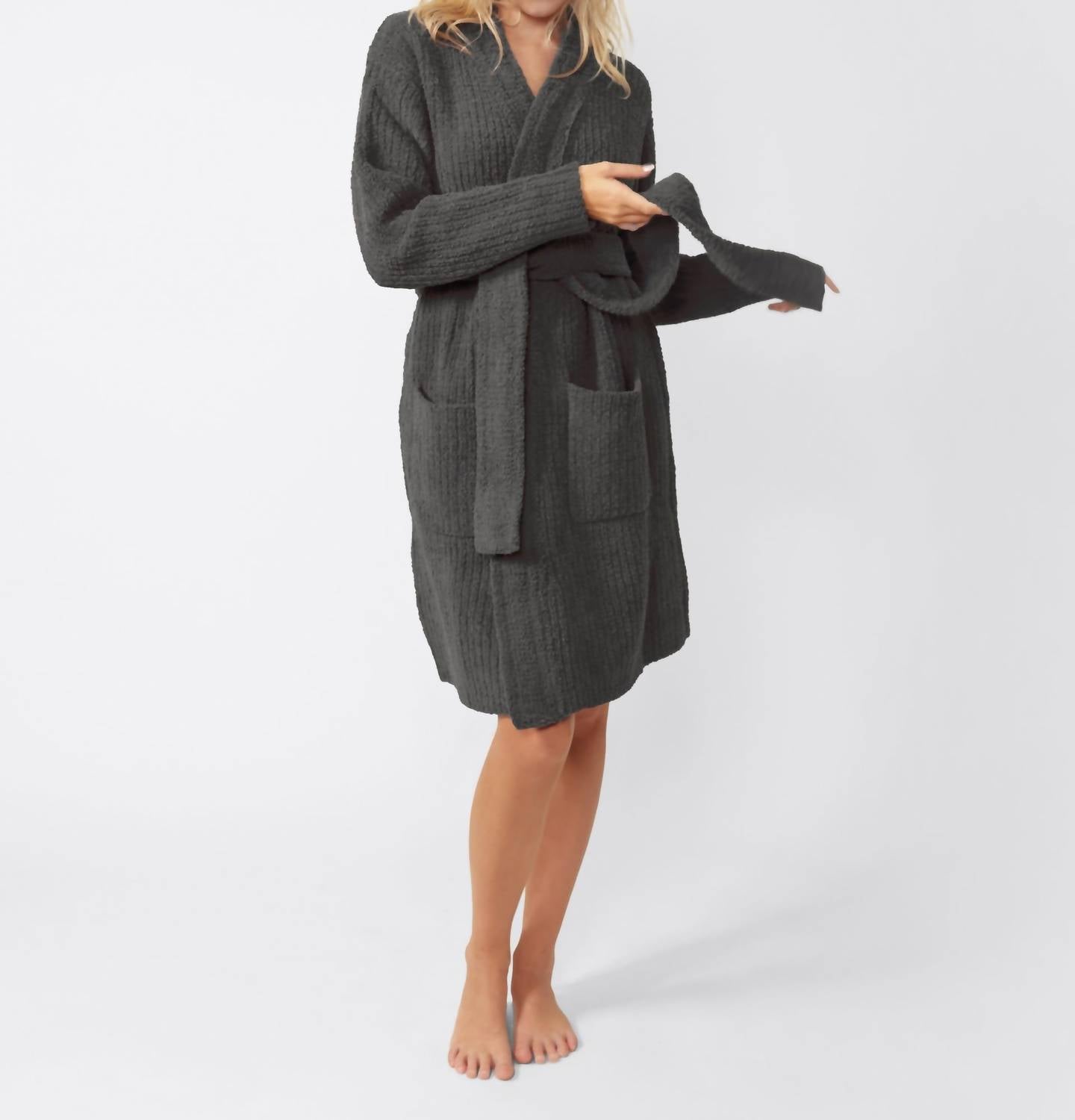 Sunday Citizen Snug Ribbed Cardigan in granite - women's cardigan