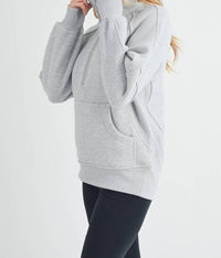 AEMI + CO Women's Funnel Neck Half Zip Pullover Sweater in heather grey - women's sweater - view 8