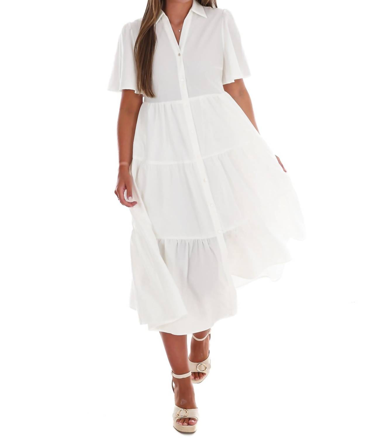 In February - Follow Your Arrow Button Down Midi Dress