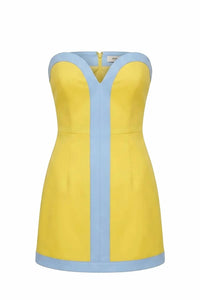 Baby Pink - Kailey Color Block Strapless Romper Dress