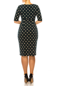 Connected Apparel - Pleated Waist Sheath Dress