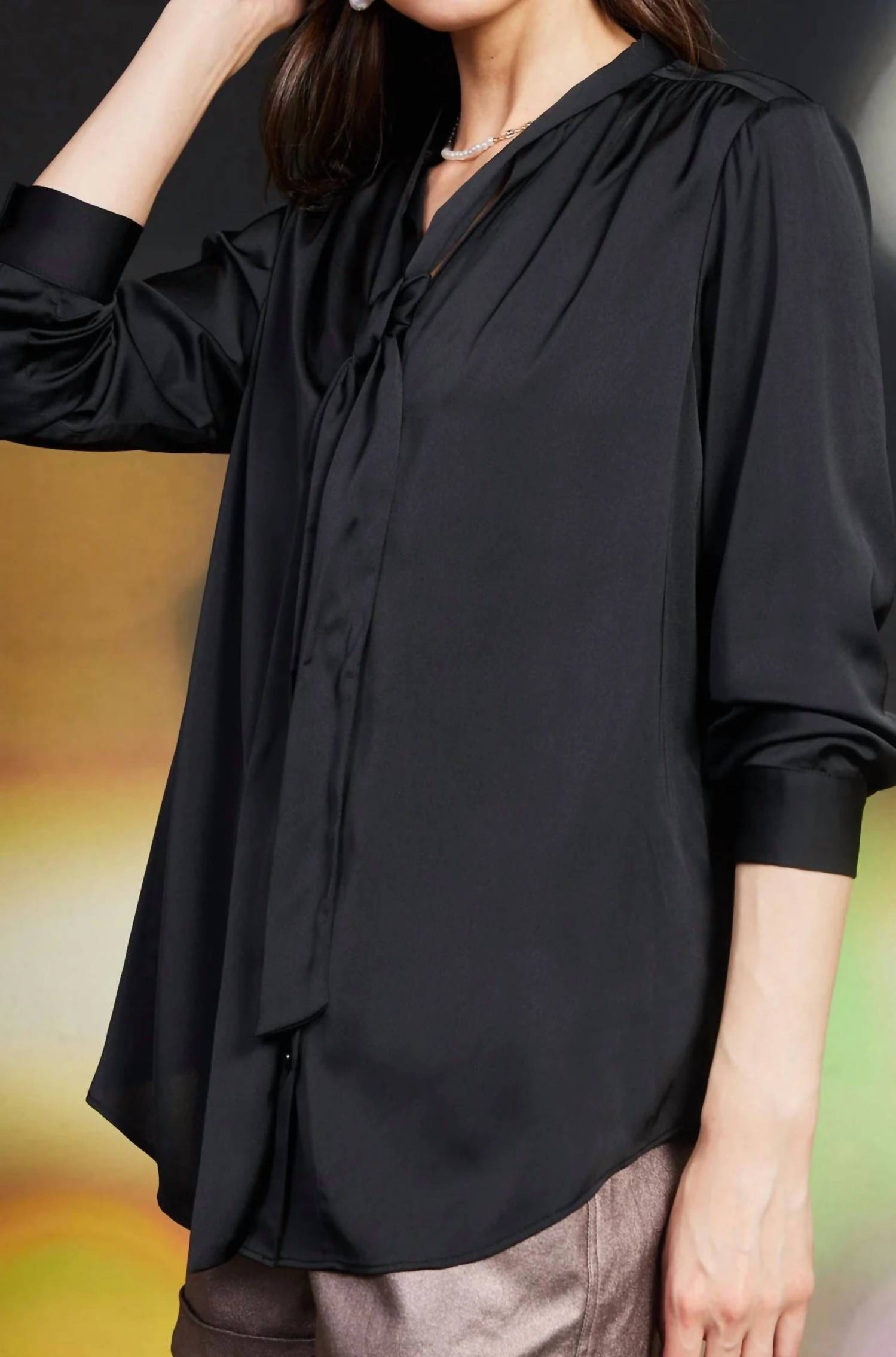 Skies Are Blue - Tie Neck Blouse