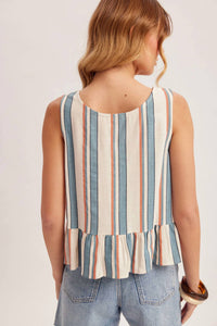 Hem & Thread - Cadence Stripe Peplum Tank Top