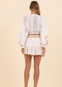 Vintage Havana - Fun In The Sun Tie Lurex Stripe Front Top
