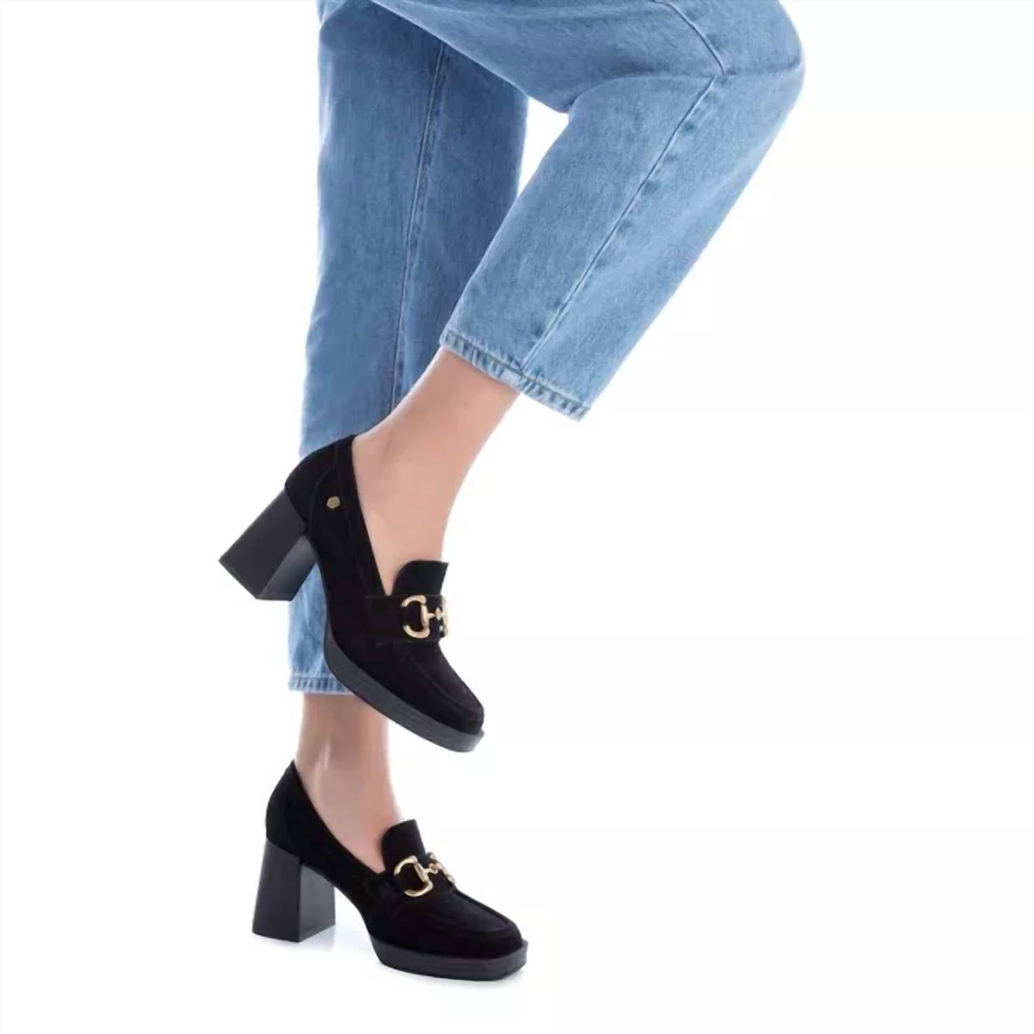 Xti - Women's Suede Heeled Loafers