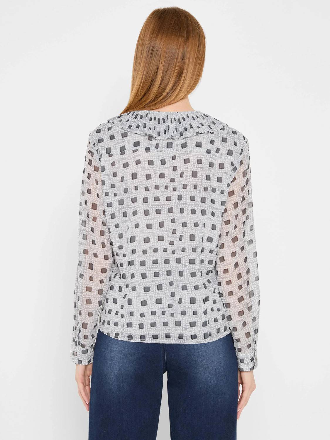 Nic + Zoe - Dotty Squares Ruffle Top