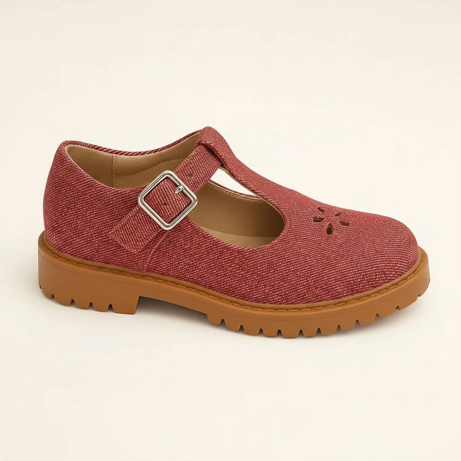 Ralph Miguel - Girl's Leva Flower Cutout T-strap Shoe