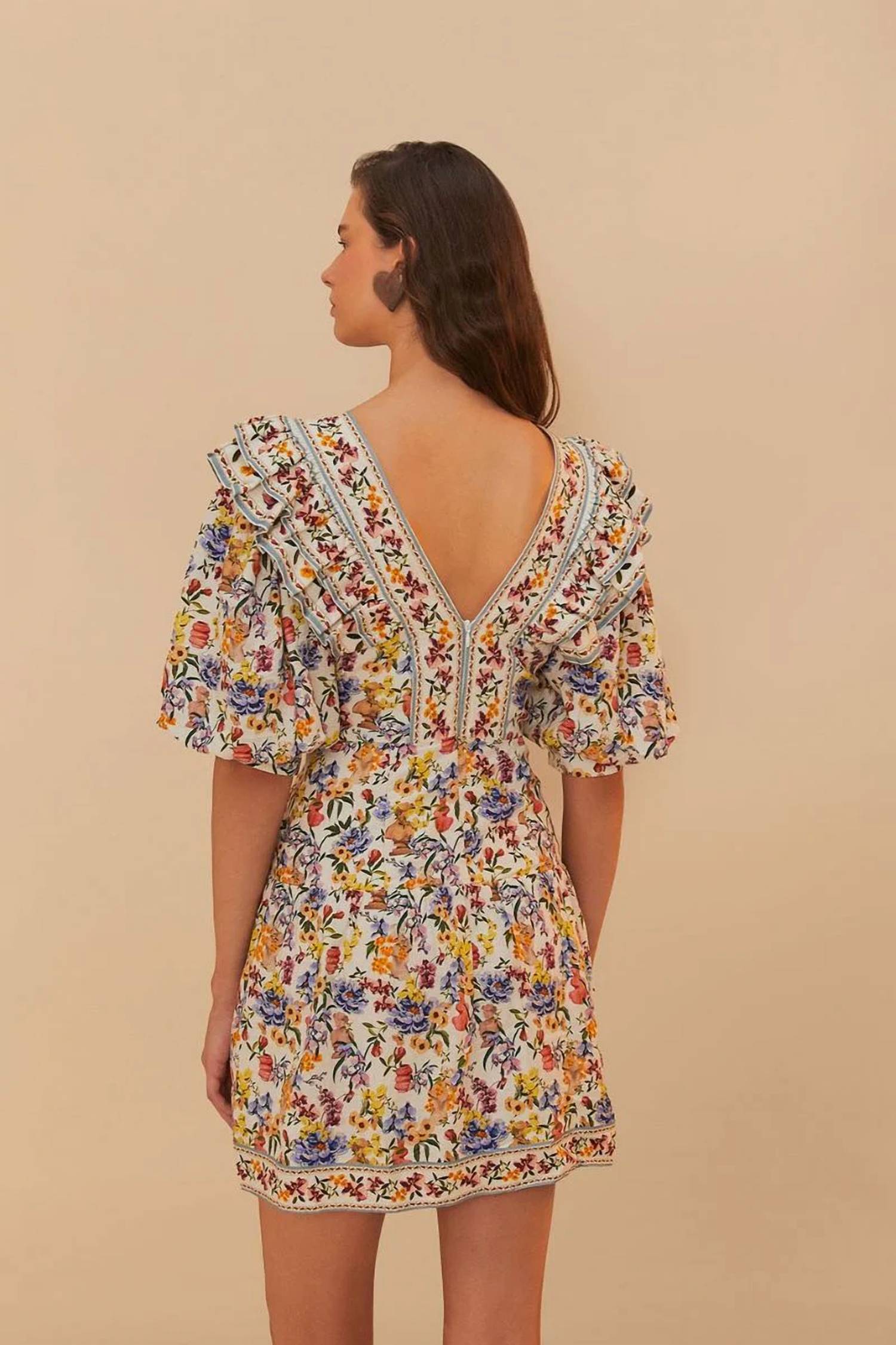 Farm Rio - Puff Sleeves Mini Dress