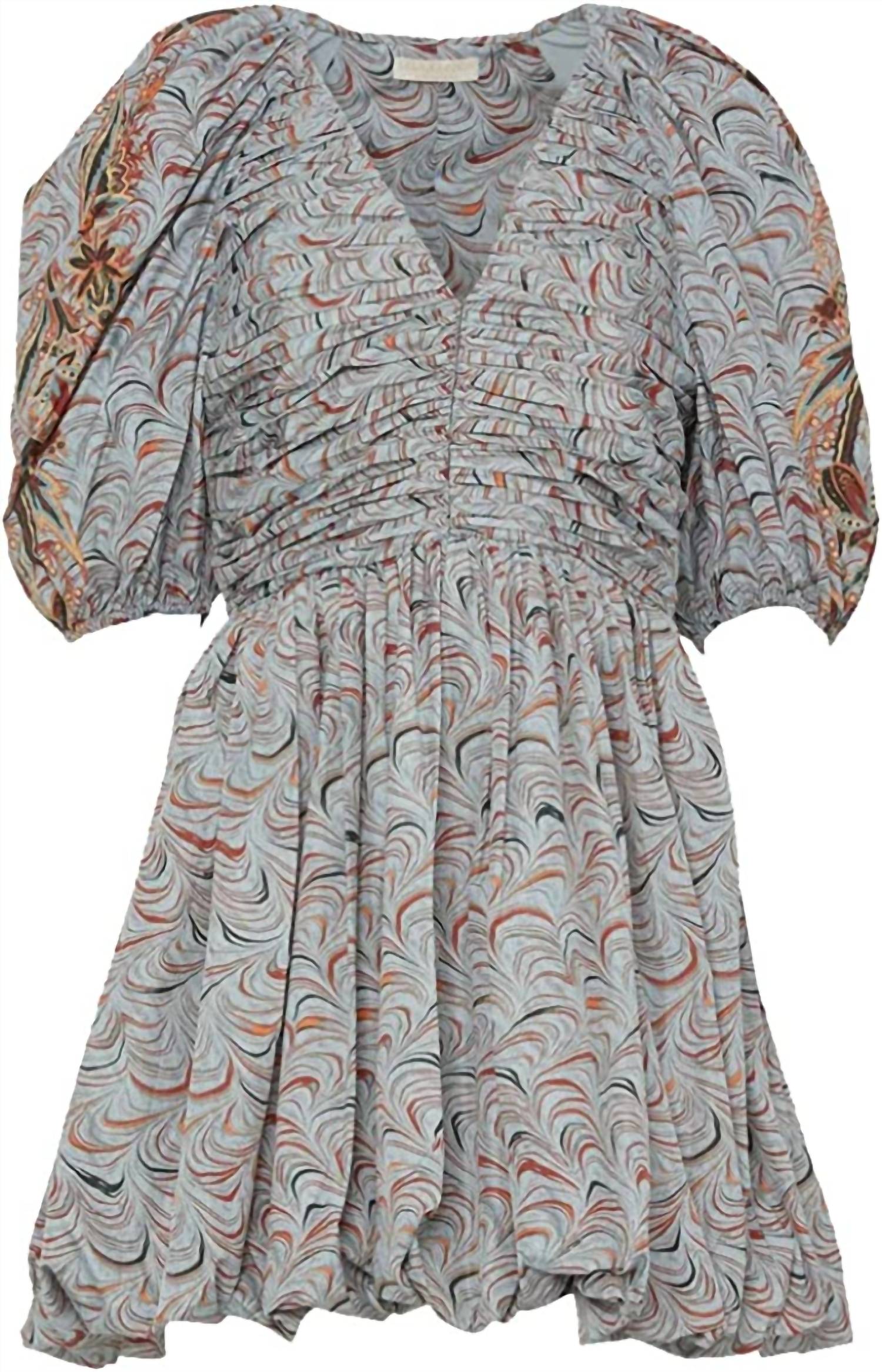 Ulla Johnson - Gwen V-Neck Puff Sleeve Pleated Mini Dress