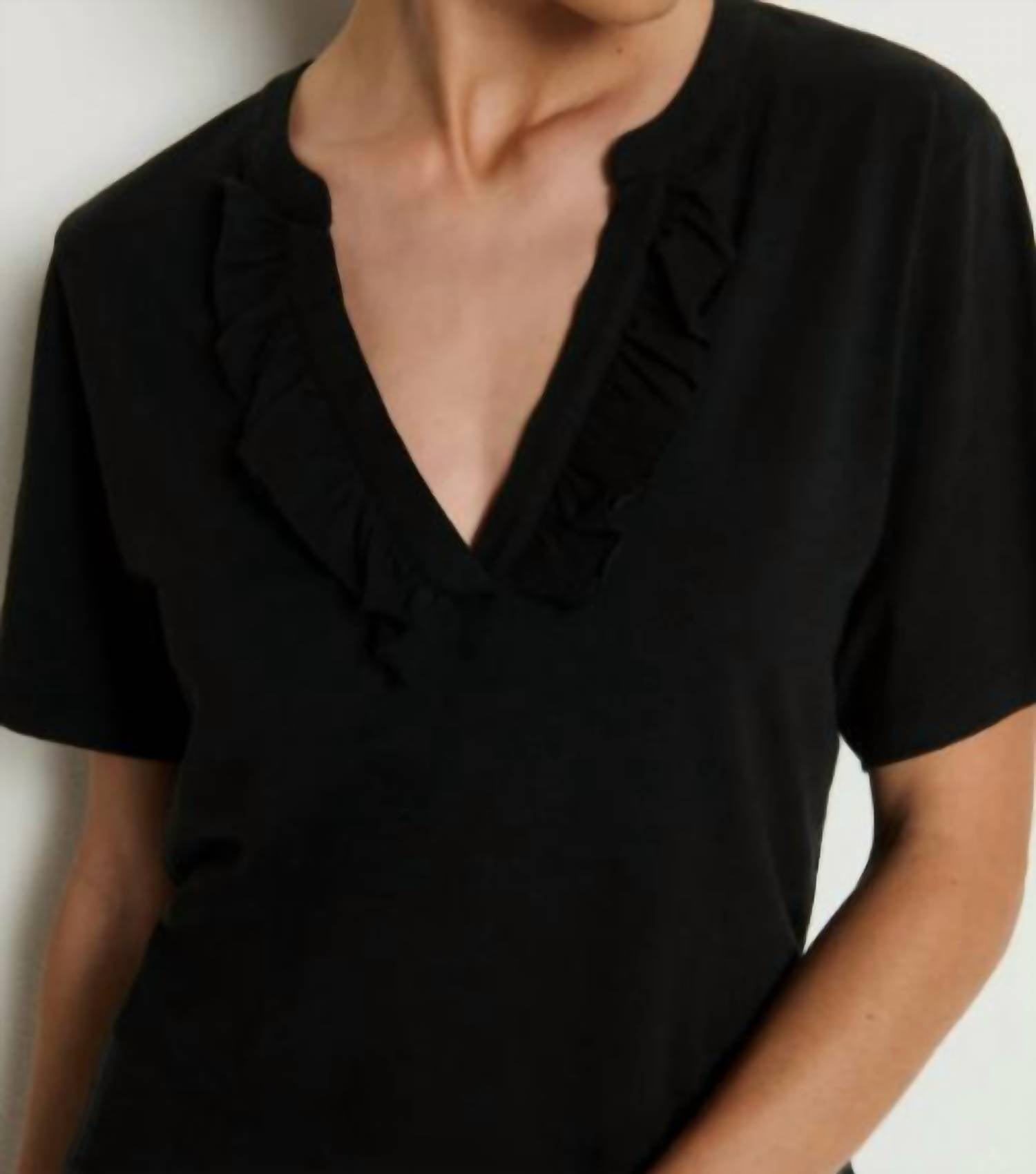 Nation Ltd - Blondie Short Sleeve Top With Ruffle