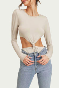 STRONG-SHOULDER CUTOUT BODYSUIT