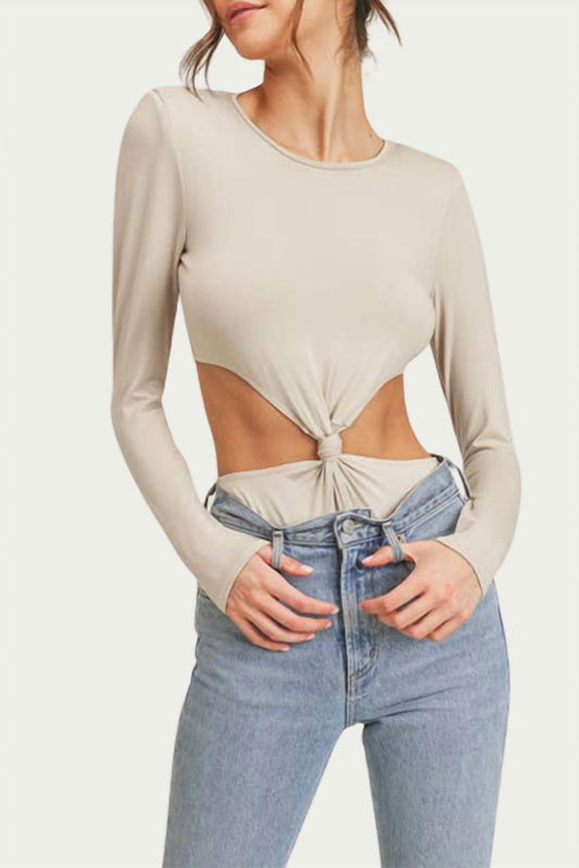 STRONG-SHOULDER CUTOUT BODYSUIT