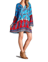 Velzera - Paisley Bell Sleeve Dress