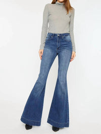 KanCan Braelynn Essentials High Rise Super Flare Jeans in blue - women's jeans