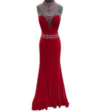 ALYCE PARIS Women's Embellished Halter Neckline Gown in red - women's dress