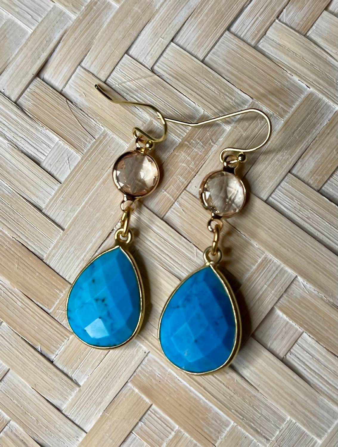 Liv Oliver - Women's Cody Genuine Quartz Pear Drop Earrings