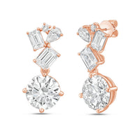 Diana M Jewels - Women's Emerald, Pear & Round Lab-Grown Diamond Stud Earrings (15.00 Ct) - Grand