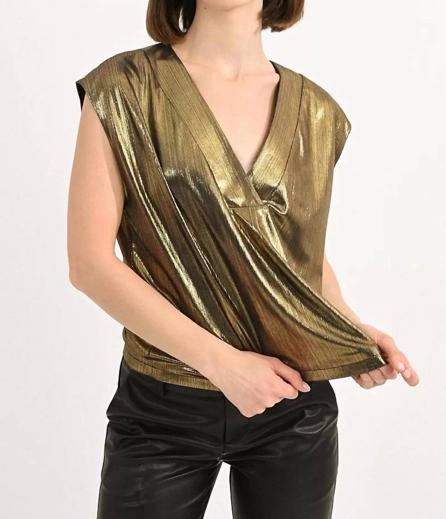 Molly Bracken - V-neck Iridescent Knit Top