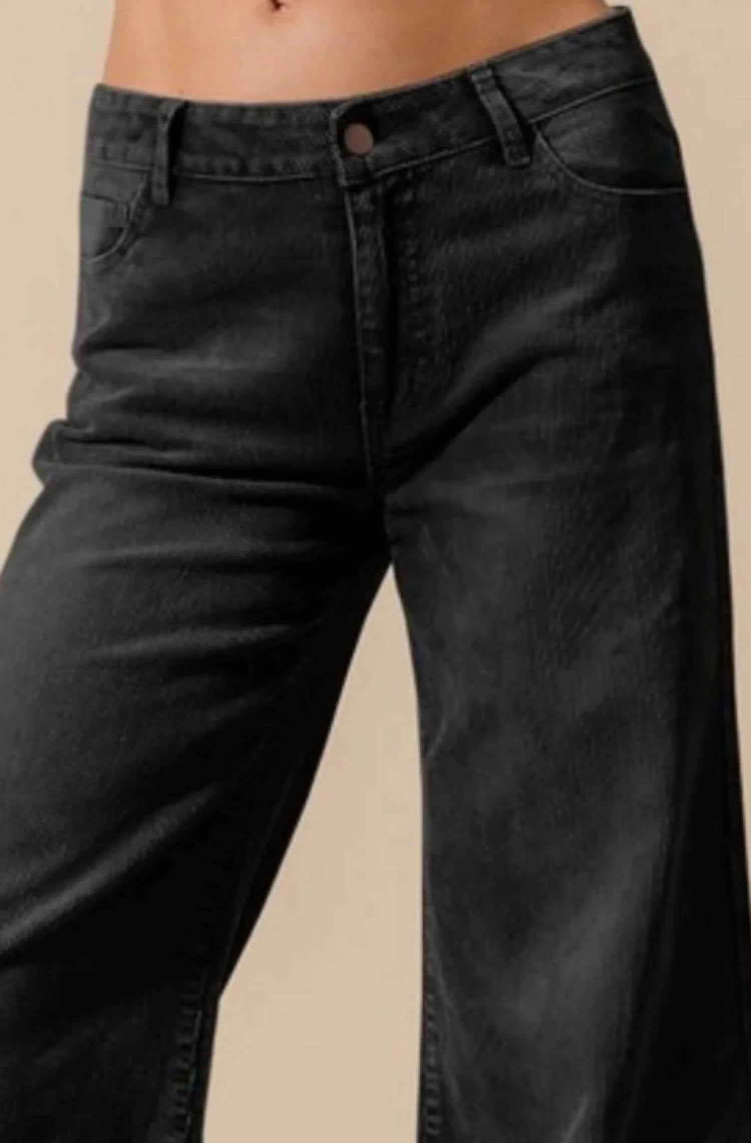 So Me - Wide Leg Flared Washed Corduroy Pants
