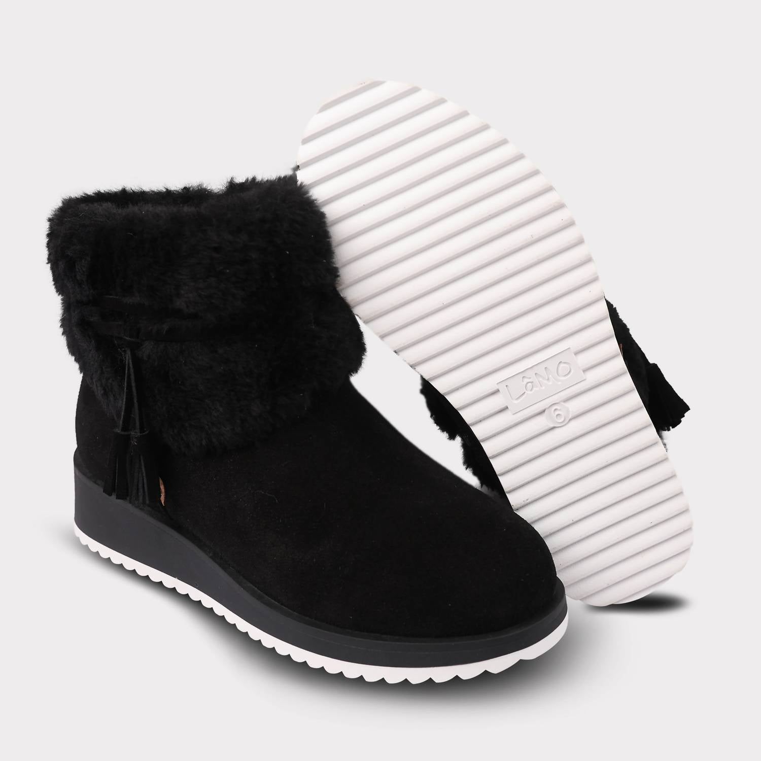 Lamo Women's Bailee Suede Zip Up Wedge Boot in black - women's shoe - view 9