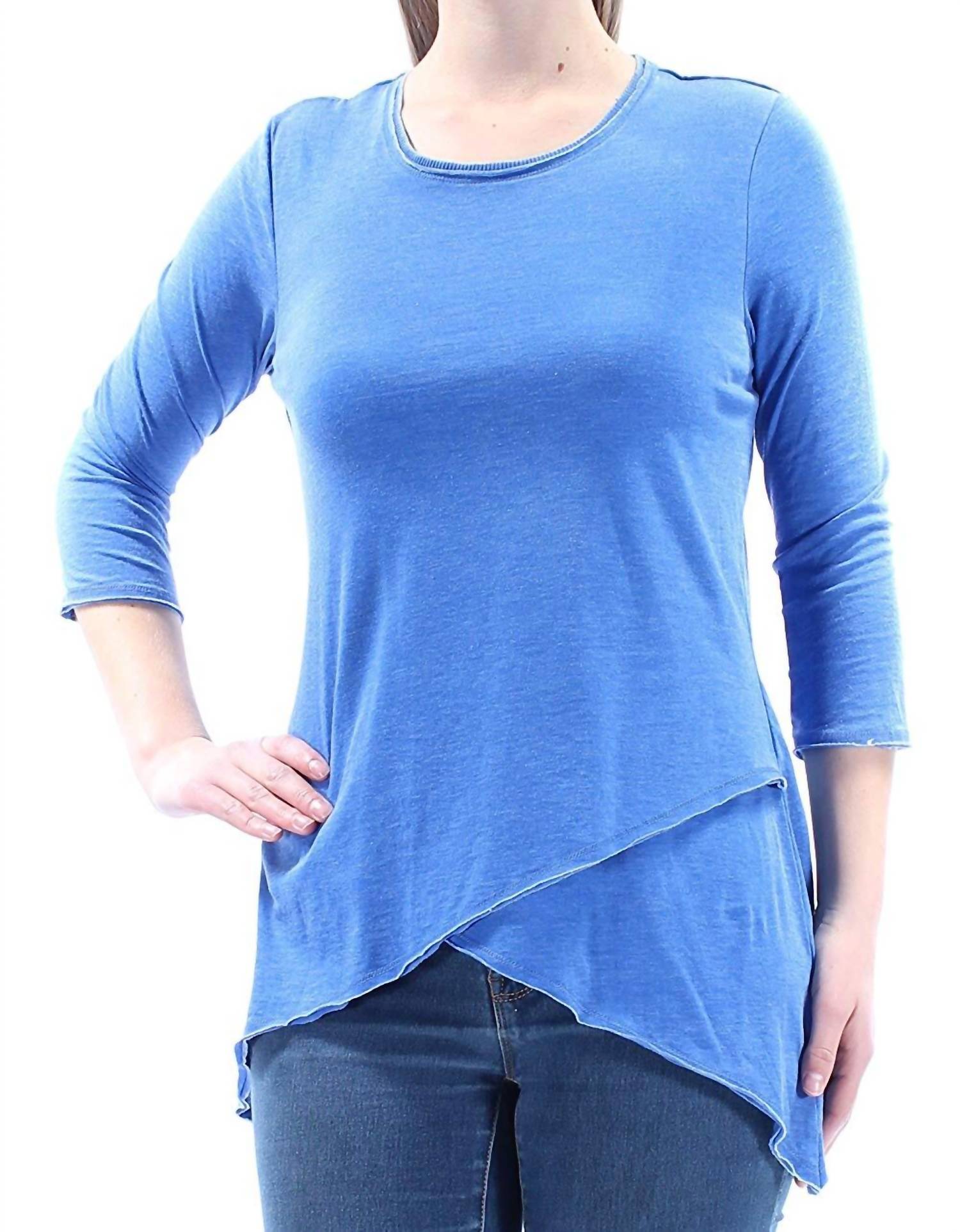 Calvin Klein - Calvin Klein Womens Asymmetrical Hem Heathered Top
