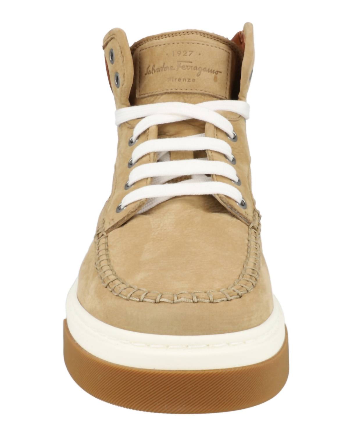 Salvatore Ferragamo Men's Cassina Suede High-top Sneakers in beige khaki - men's sneaker - view 4