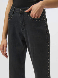 Joseph Ribkoff Classic Straight Leg Jeans in charcoal grey - women's jeans - alternate view