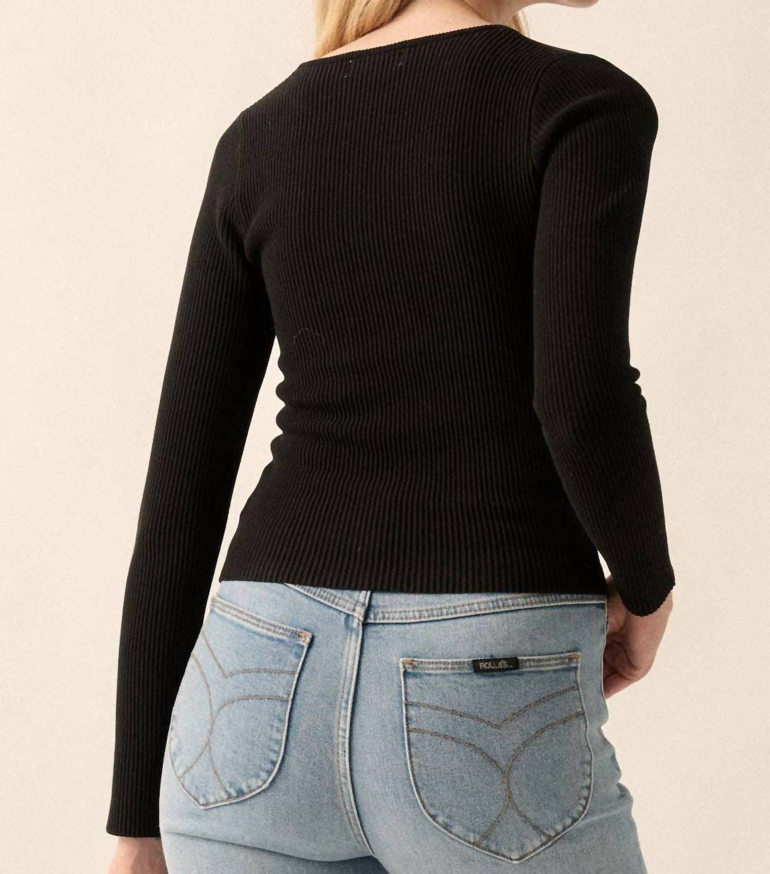 Promesa - SHAPER FIT MESH YOKE SOLID RIB-KNIT TOP