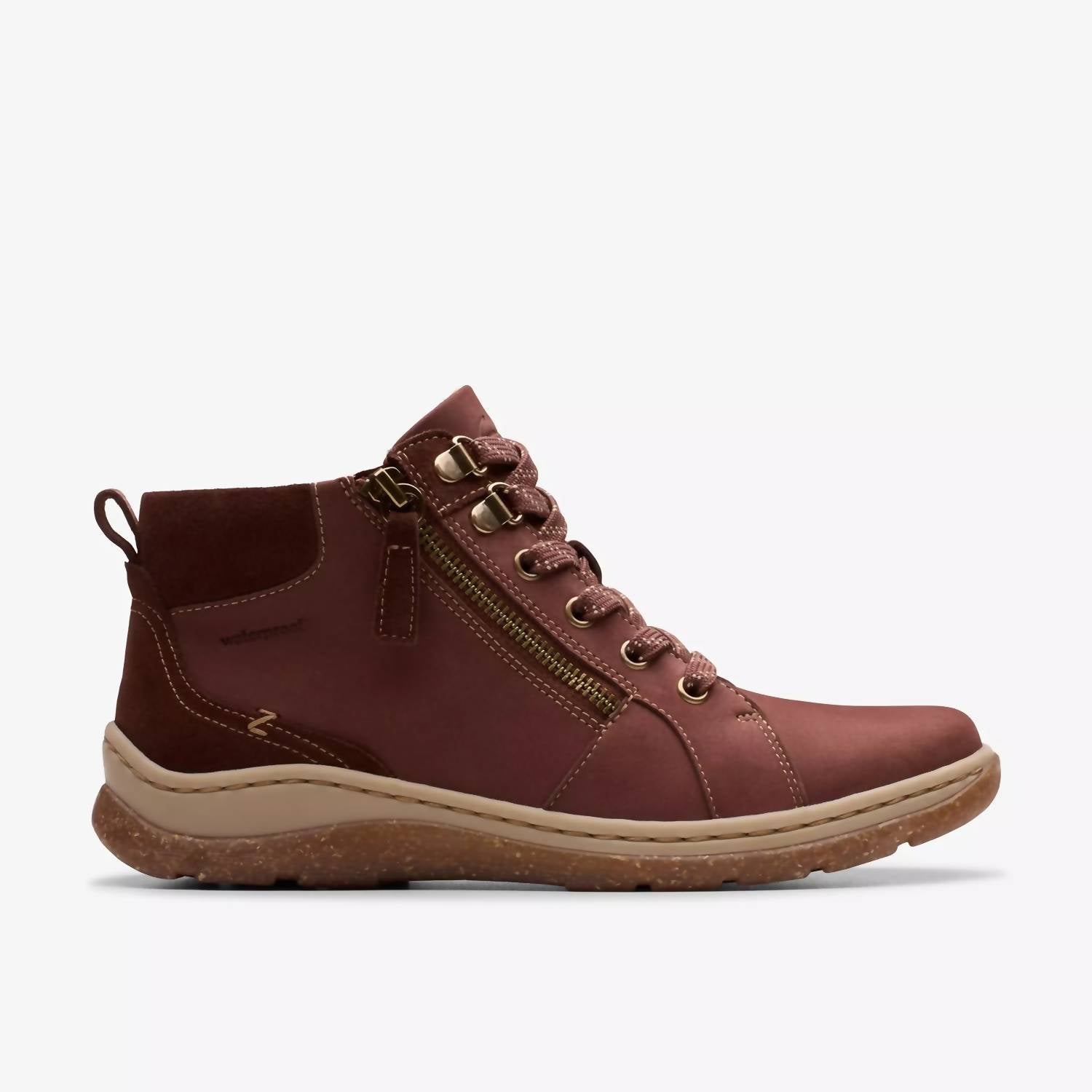 Clarks Women's Orelene Top Waterproof Ankle Boots in british tan nubuck - women's shoe