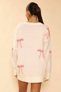 Miss Sparkling - All Over Bow Knit Cardigan