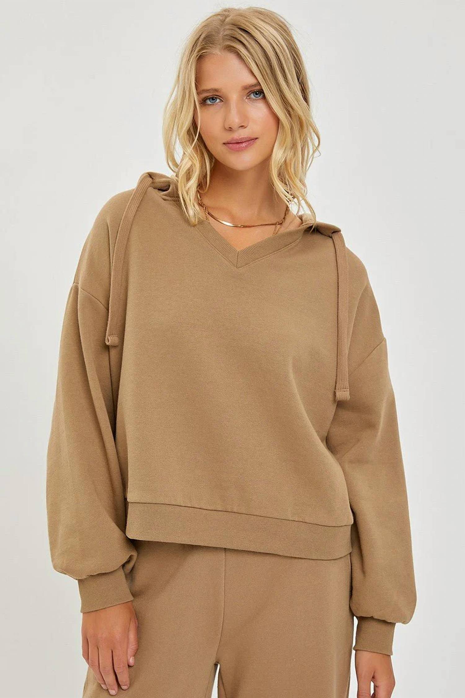 Risen - Oversized V-neck Hoodie Sweatshirt